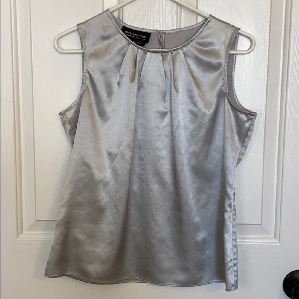 SOLD - Jones New York Silver Blouse Size 4